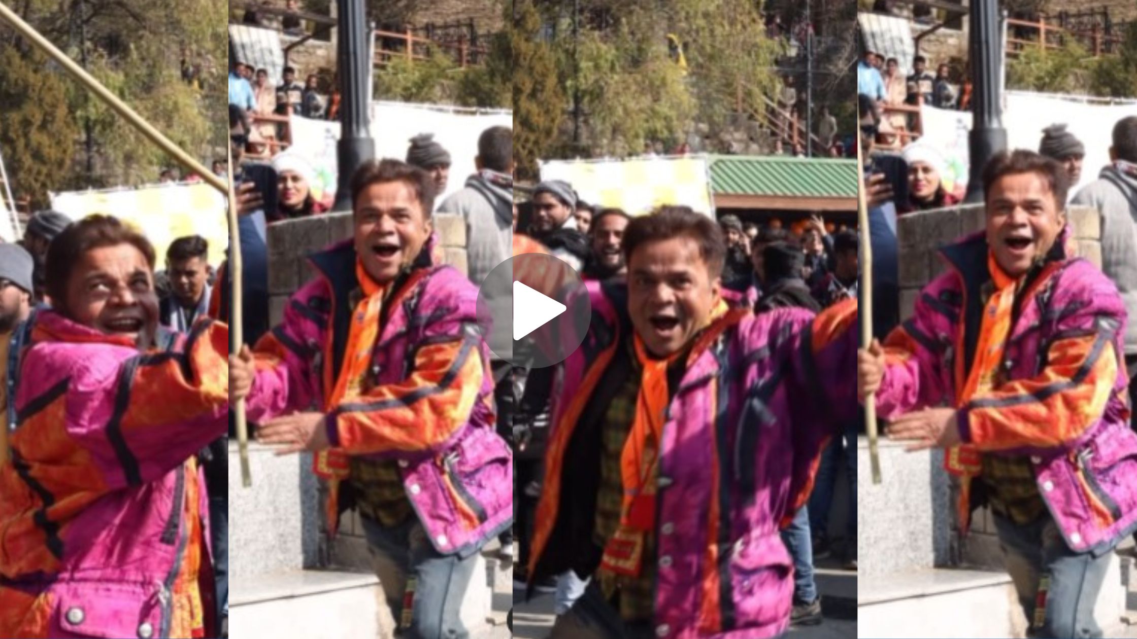 Rajpal Yadav rejoiced over the construction of Ram temple, danced vigorously carrying the saffron flag