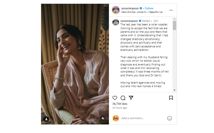 Sonam Kapoor Instagram