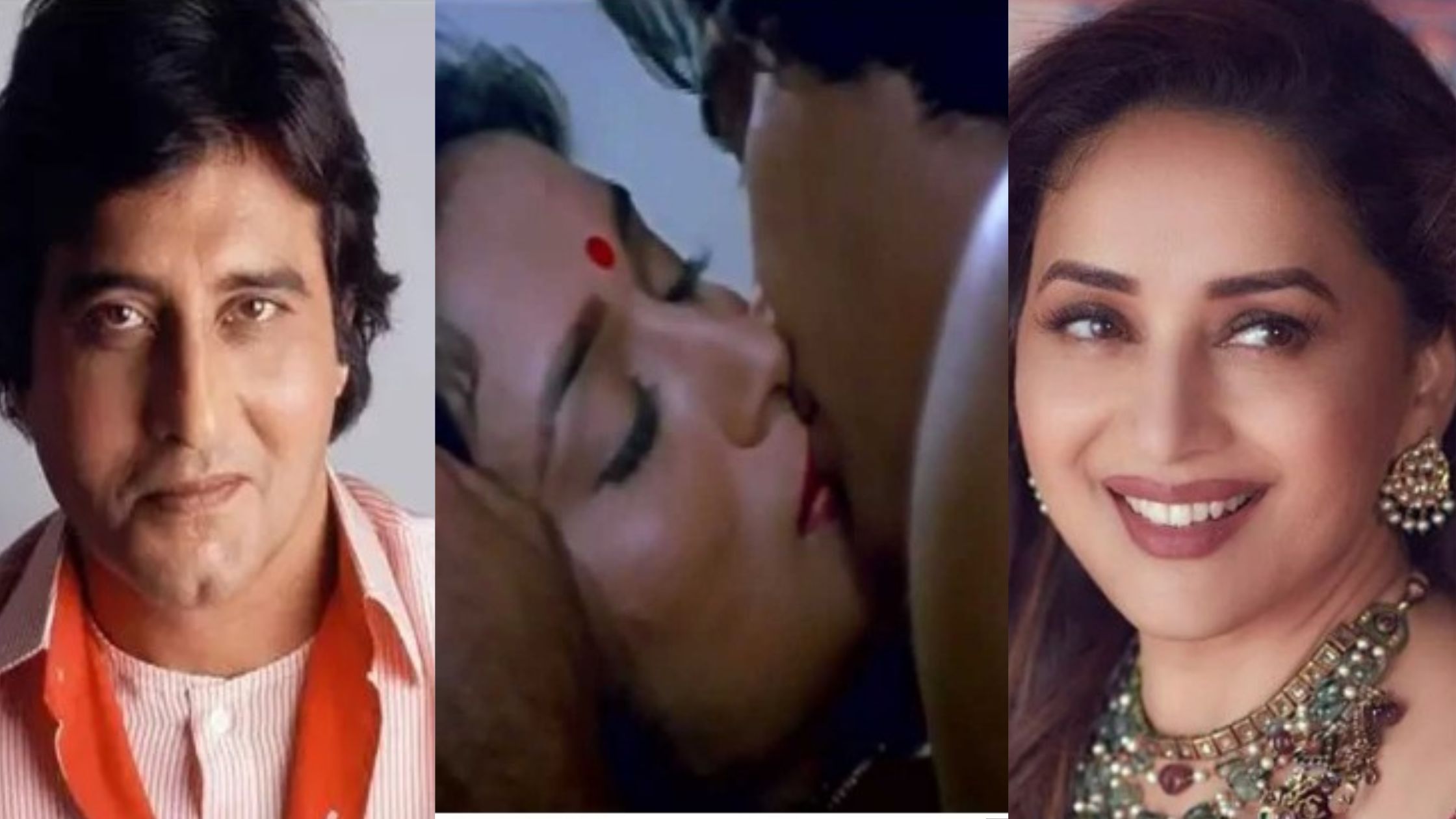 When Vinod Khanna went out of control while doing a kissing scene with Madhuri Dixit, he lost his temper.