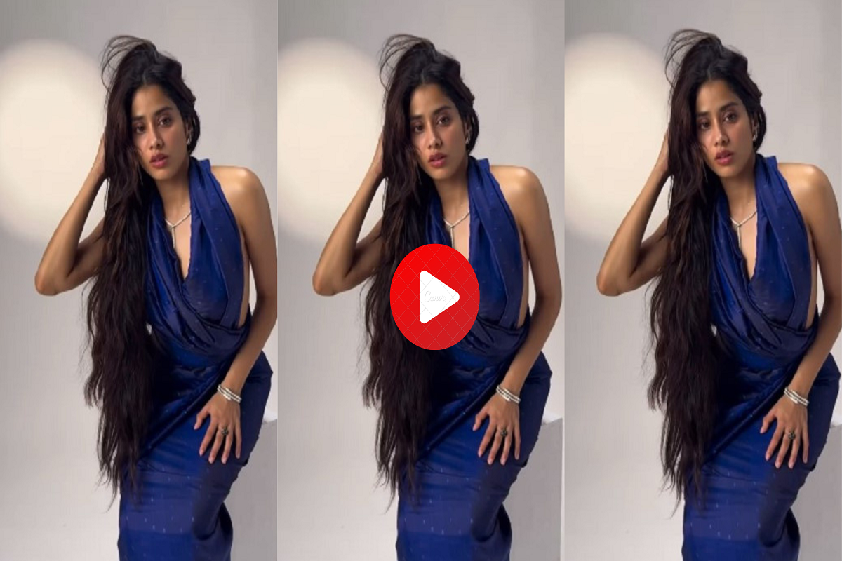 Jhanvi Kapoor Video: Jhanvi Kapoor is wreaking havoc in saree without blouse, fans are in awe