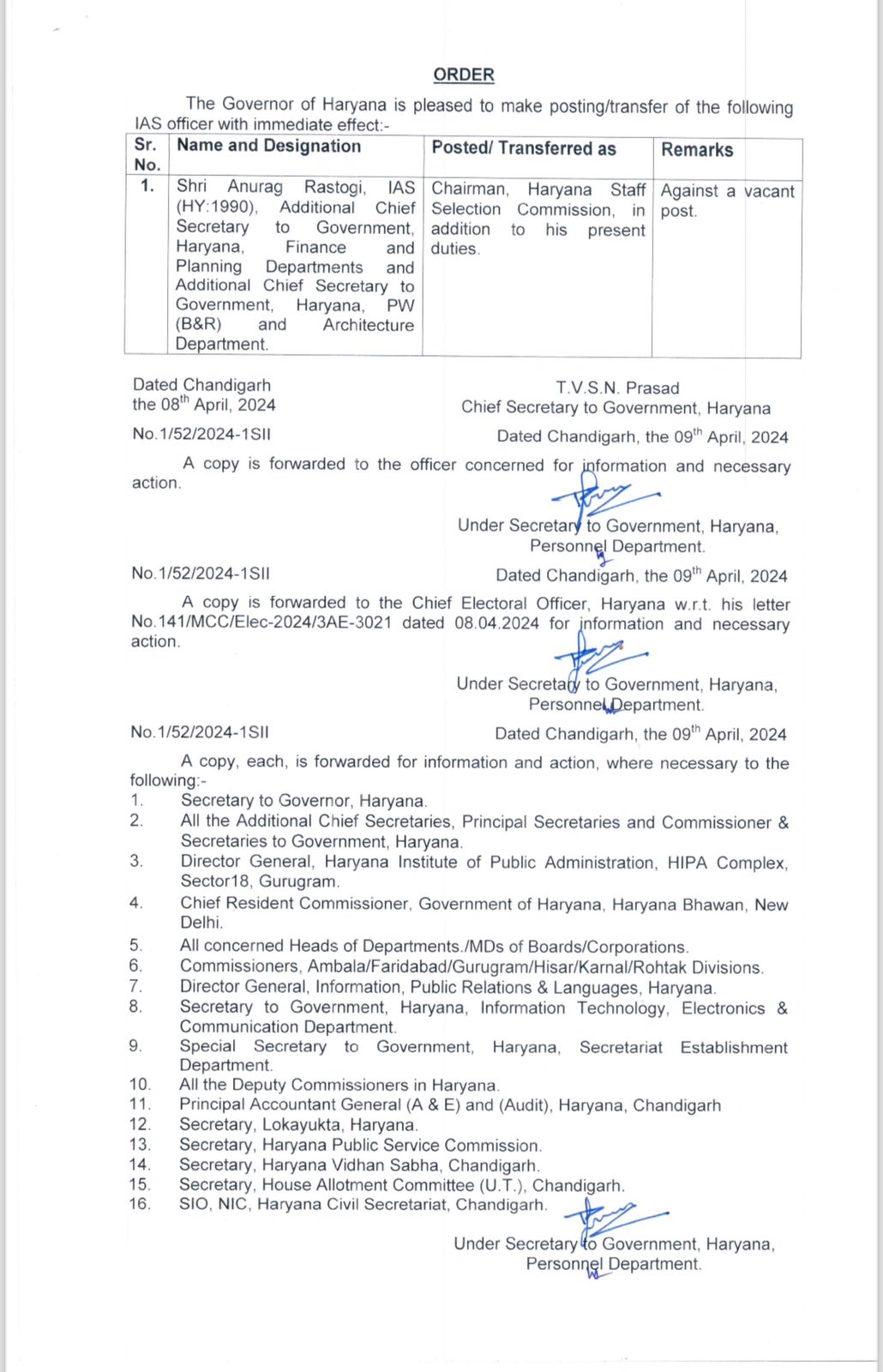 This IPS appointed as HSSC Chairman in Haryana, see order